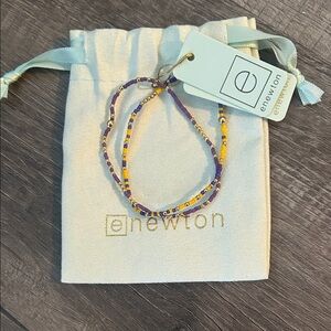 eNewton Purple and Yellow Beaded Bracelets